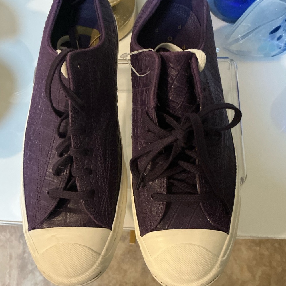 Converse Purple and White Athletic Shoes